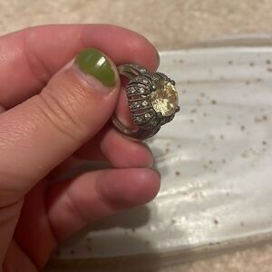 .925 CZ Yellow and Silver Ring